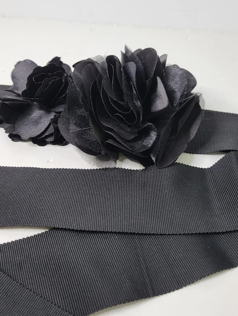 White House Black Market Floral Ribbon Wrap Belt